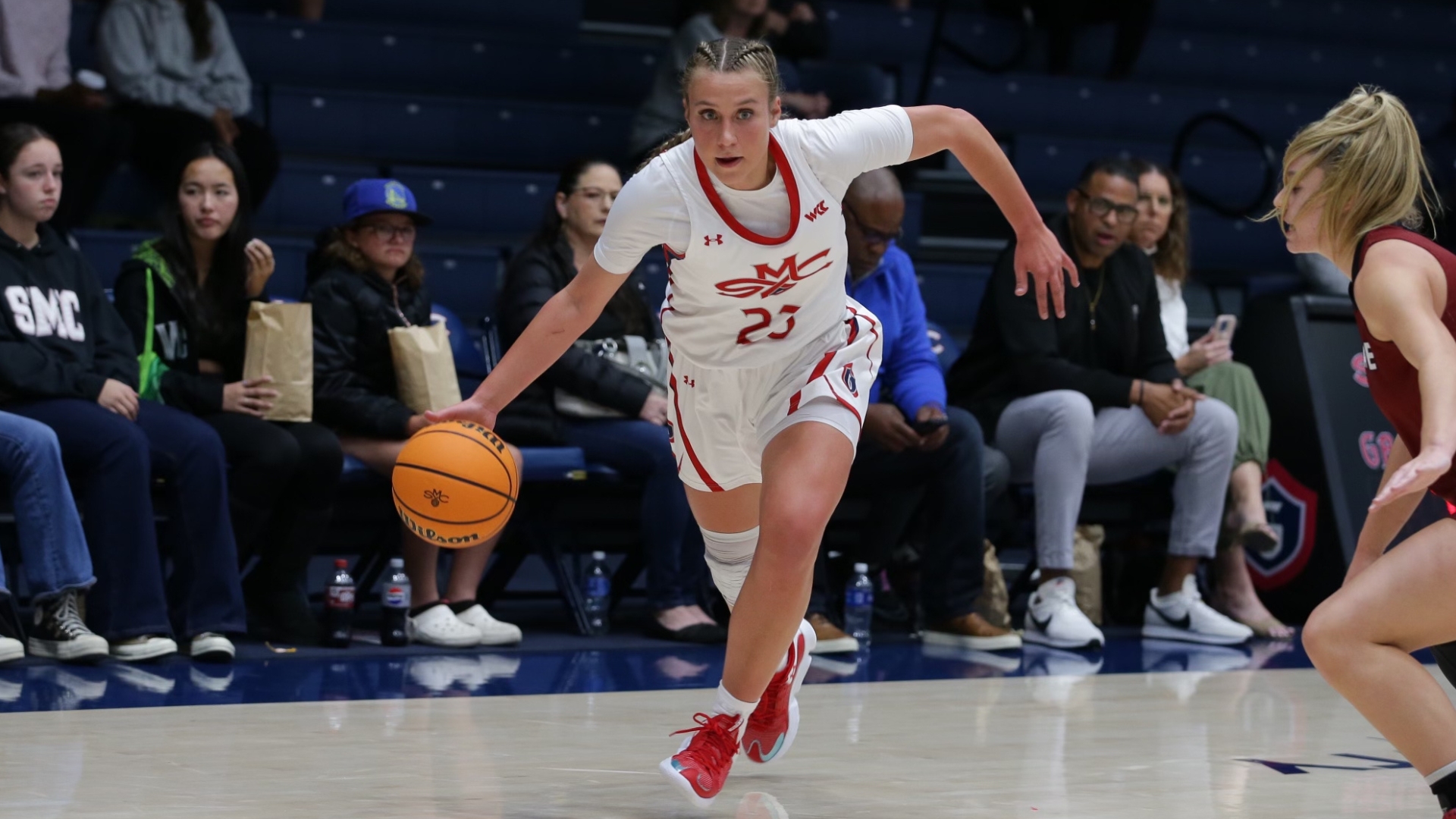Addison Wedin dribbles
