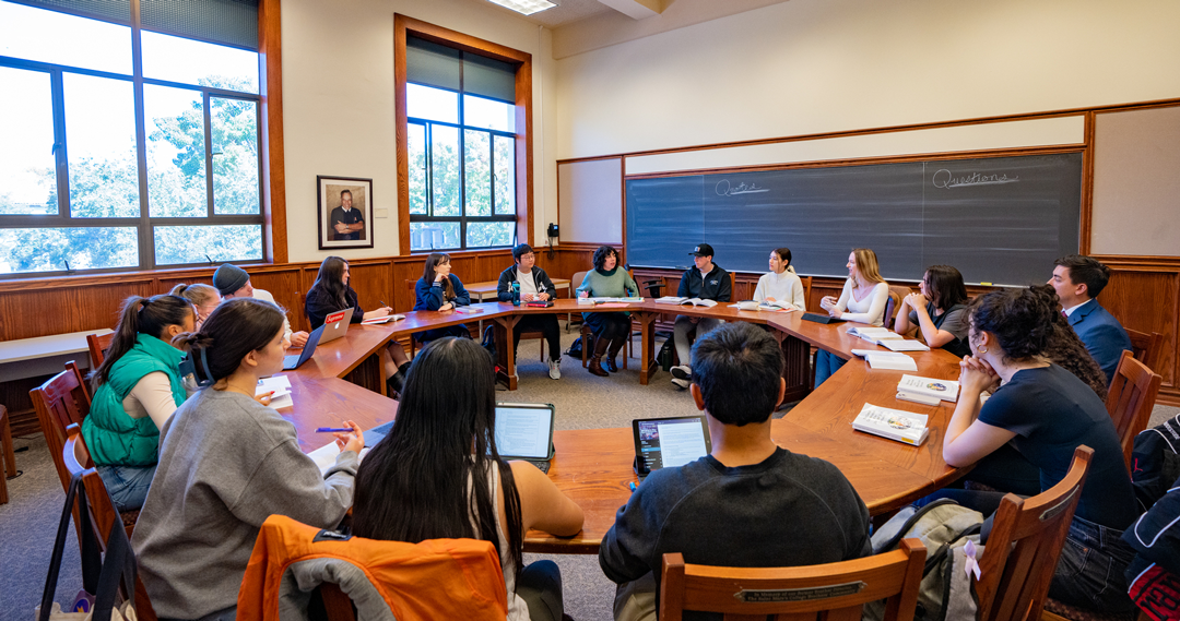 Students in a Saint Mary's College Seminar Classroom