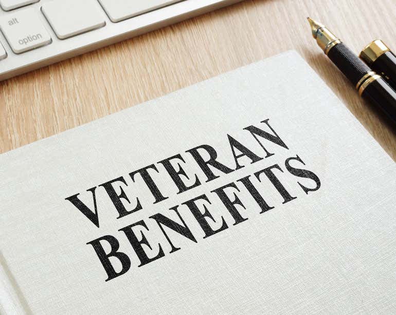 Picture of book that says Veteran Benefits