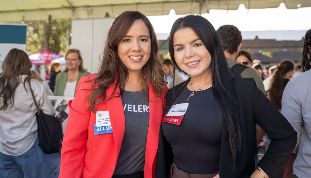 Two representatives of Travelers Insurance at the Fall 2023 Career Fair