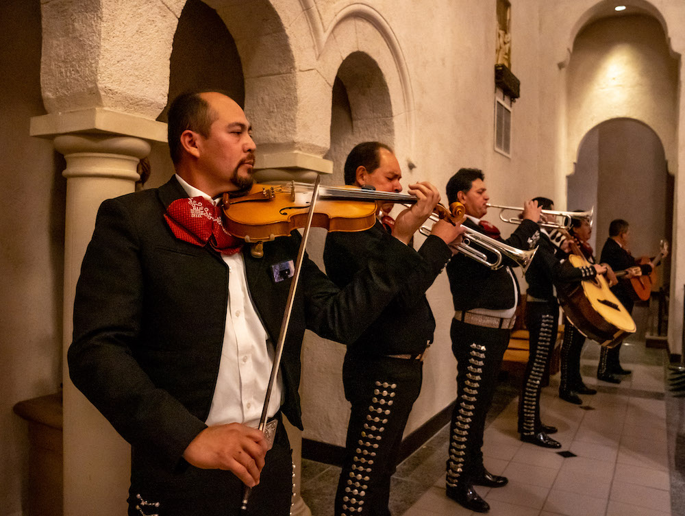 Mariachi players at the Mariachi Mass for Our Lady of Guadalupe in 2022