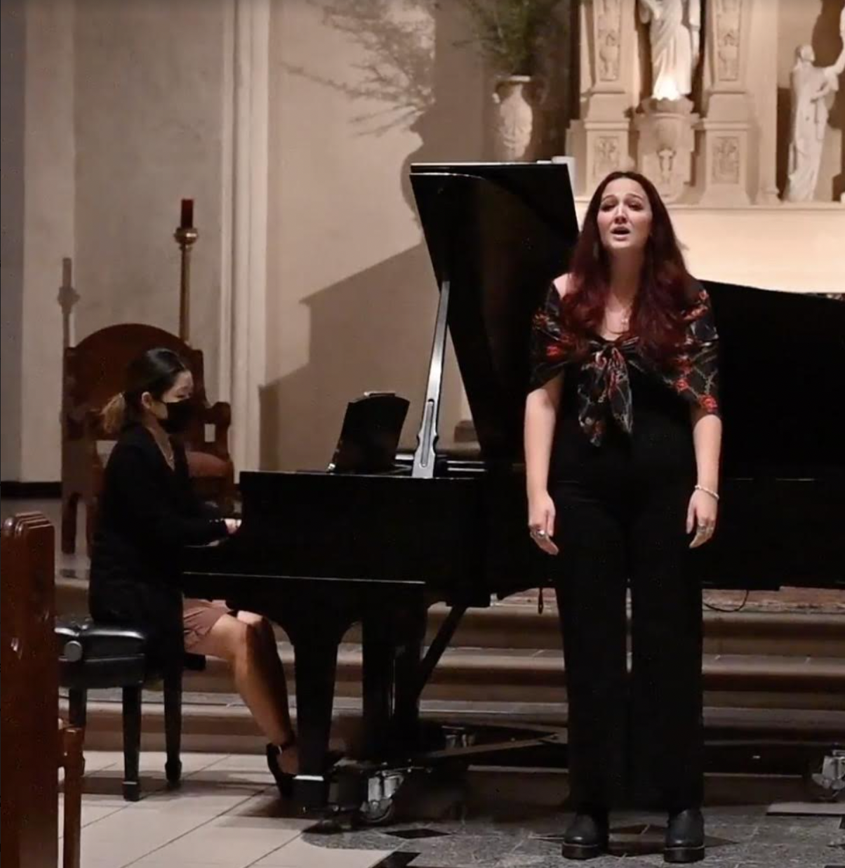 Emily Hancock singing in Chapel