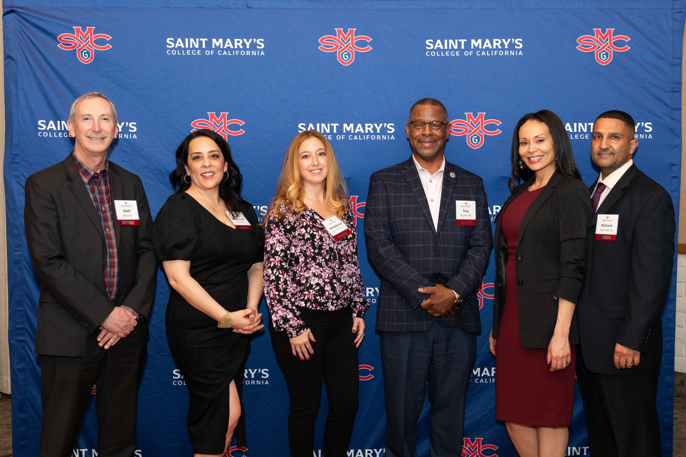 All six honorees at the Alumni Awards Ceremony - January 27, 2024