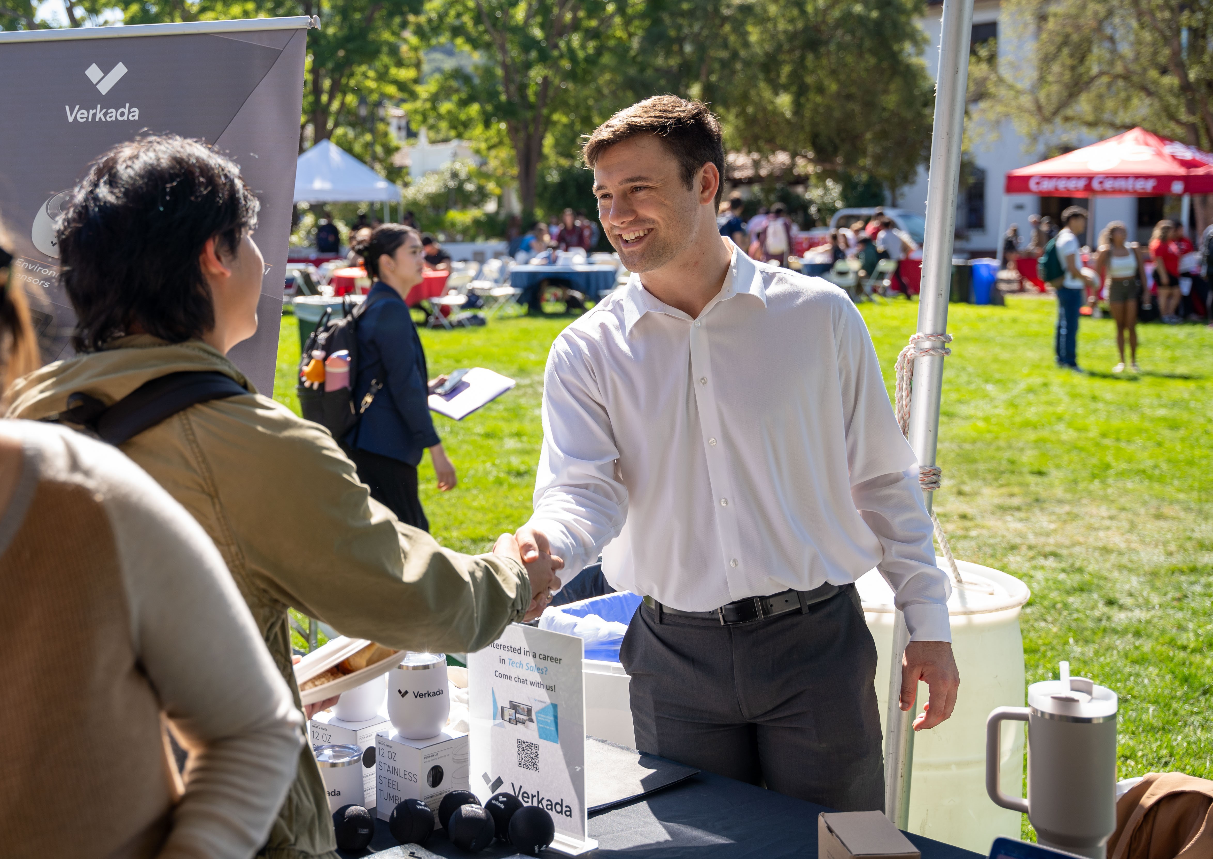 Handshakes at Career Fair