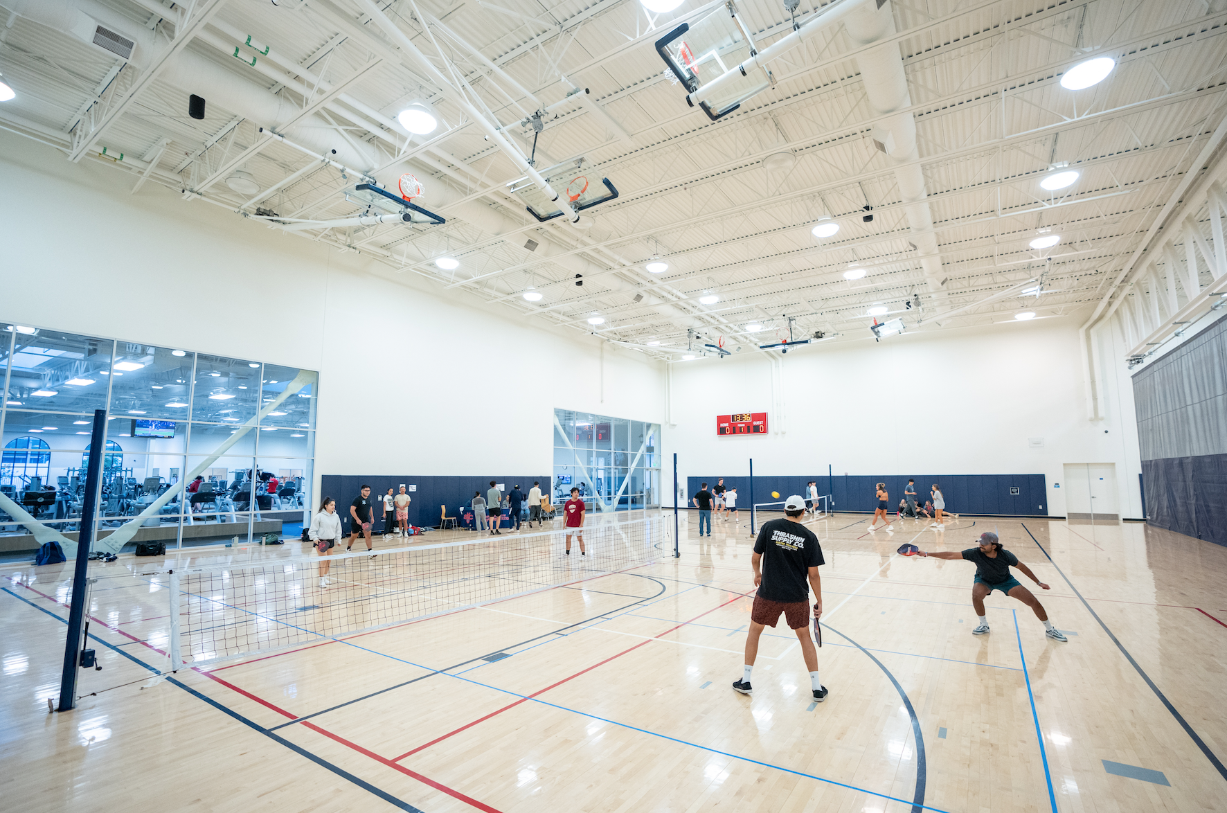 Pickleball courts in the Rec center