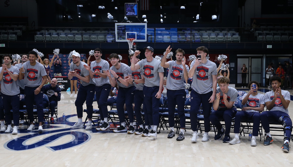SMC Men's Basketball celebrates after receiving No. 5 seed in 2024 NCAA Tournament