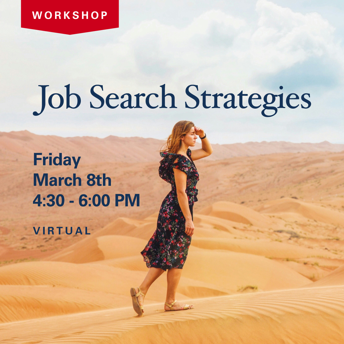 woman looking for a job in the desert