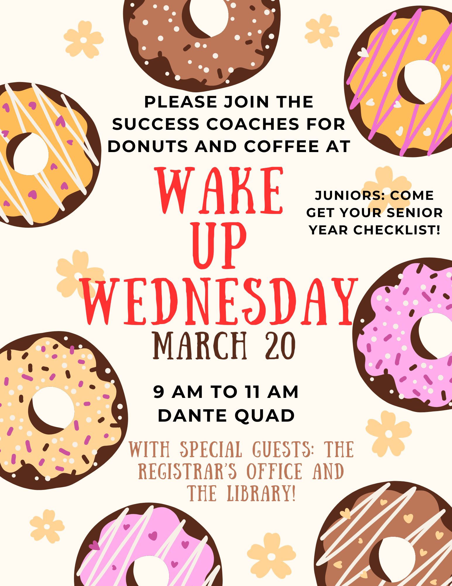 wake up wednesday march 20, juniors come get your checklist