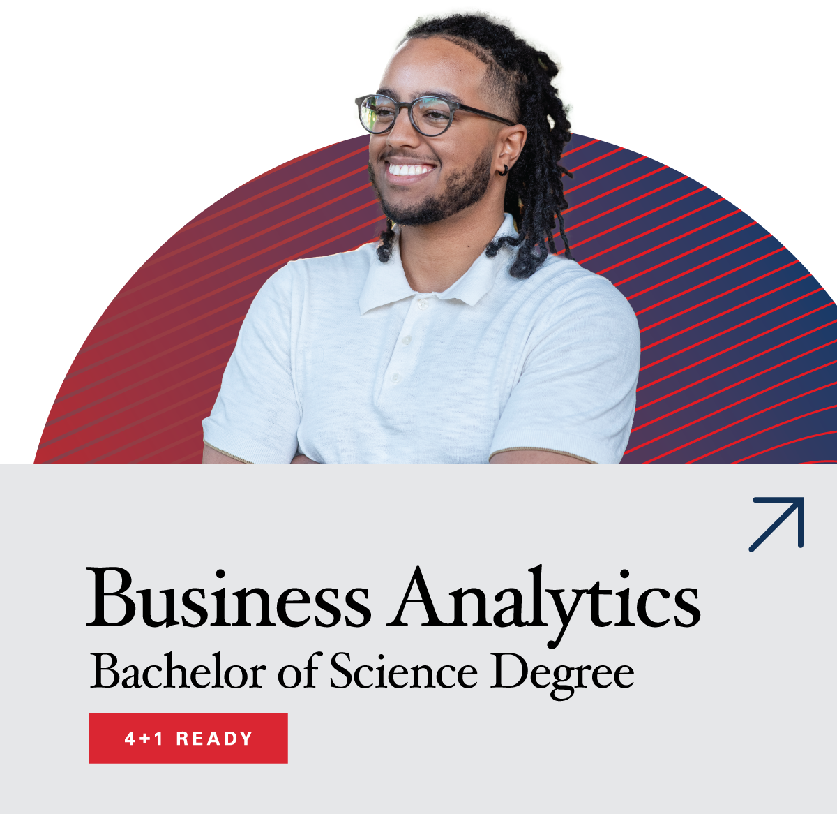 man earning his business analytics degree