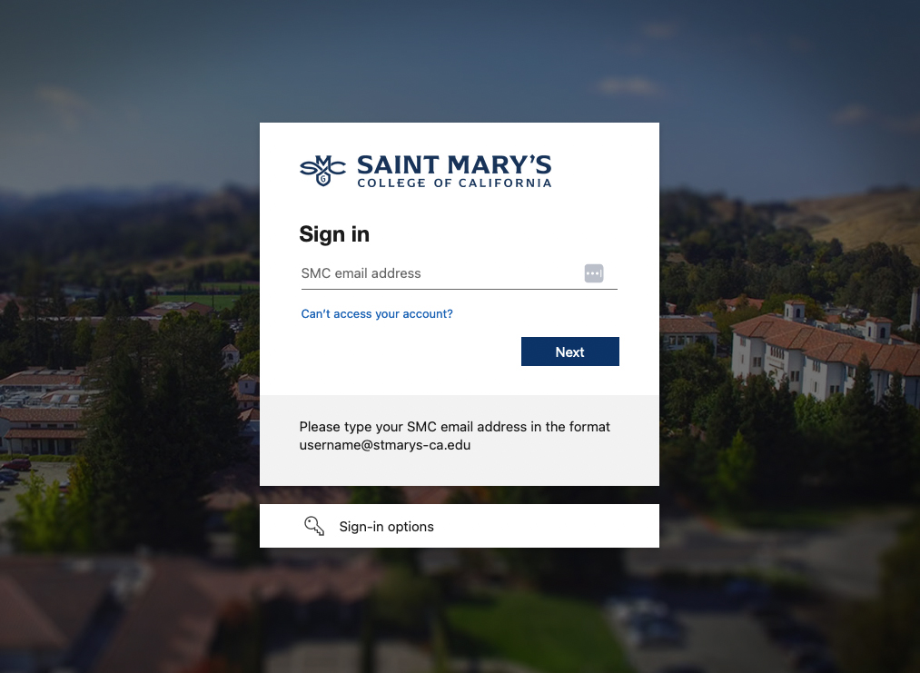 SMC Login Screen