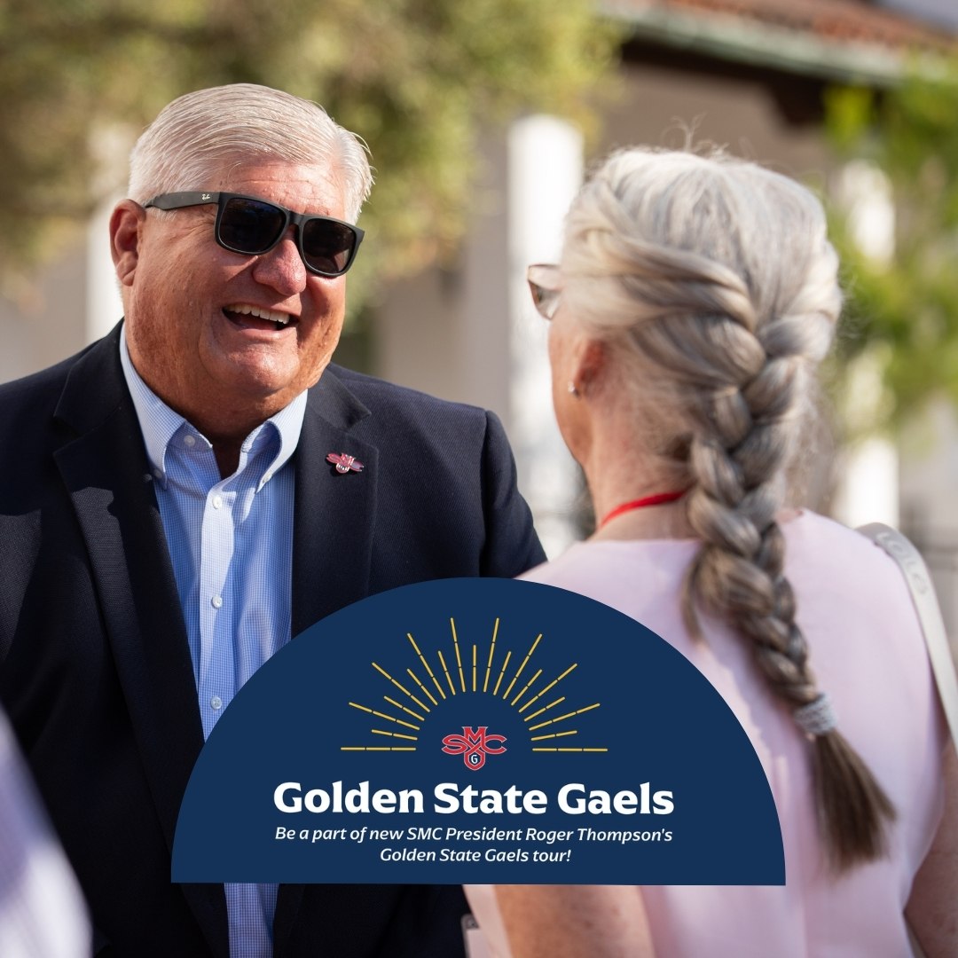 Roger Thompson talks with an alumna at Reunion 2024