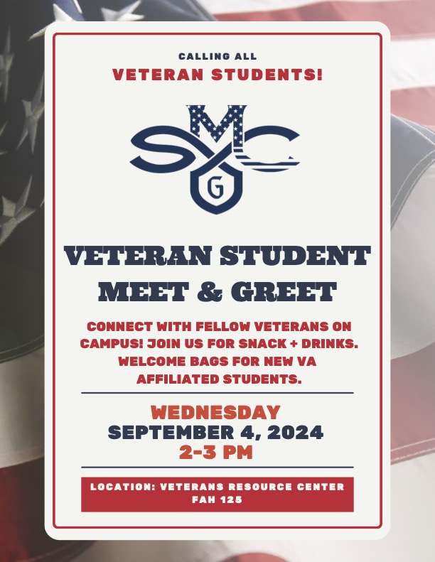 Veteran Student Meet and Greet September 4, 2024 in FAH125