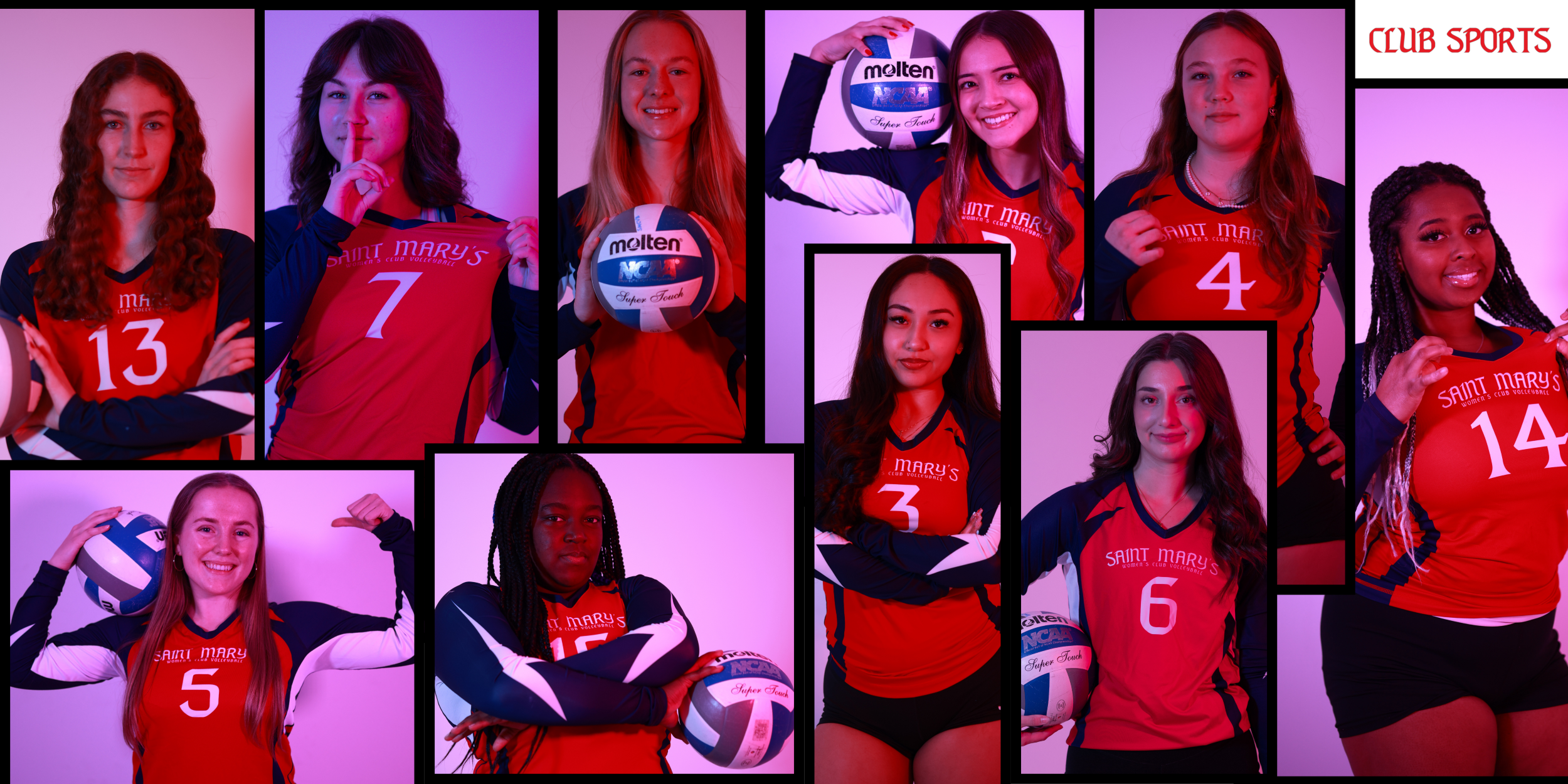 Headshots of various women's club volleyball members