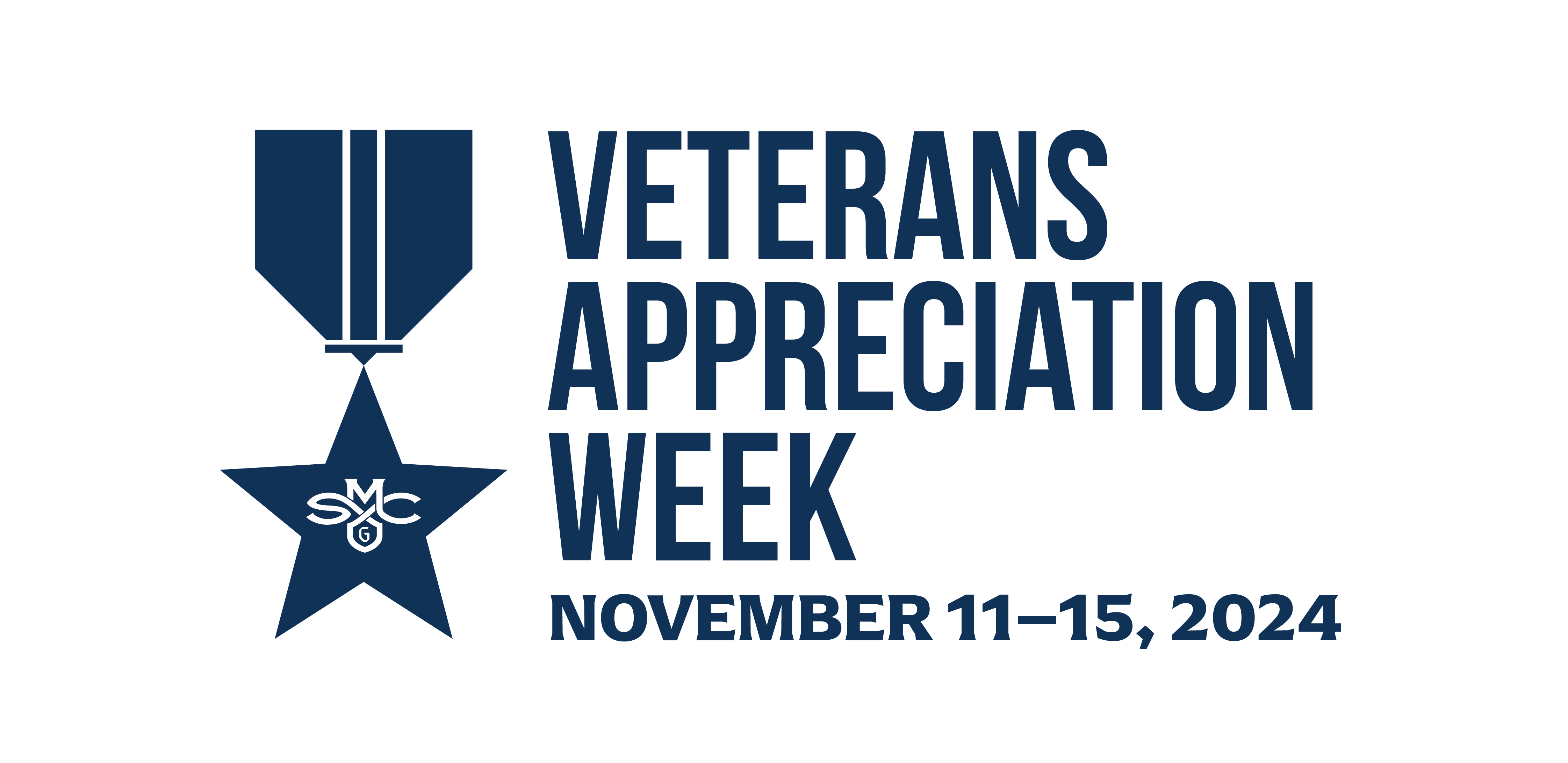 SMC logo on a star and text that reads: VETERANS APPRECIATION WEEK, NOVEMBER 11-15, 2024