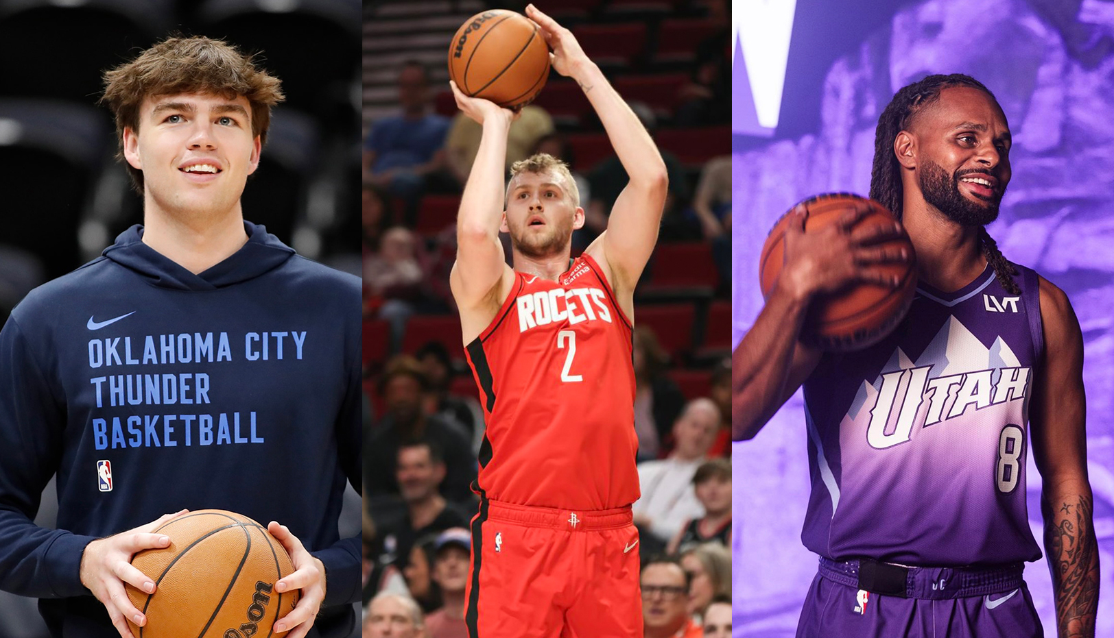 Three Gaels in NBA in 2024: From left, Alex Ducas, Jock Landale, Patty Mills