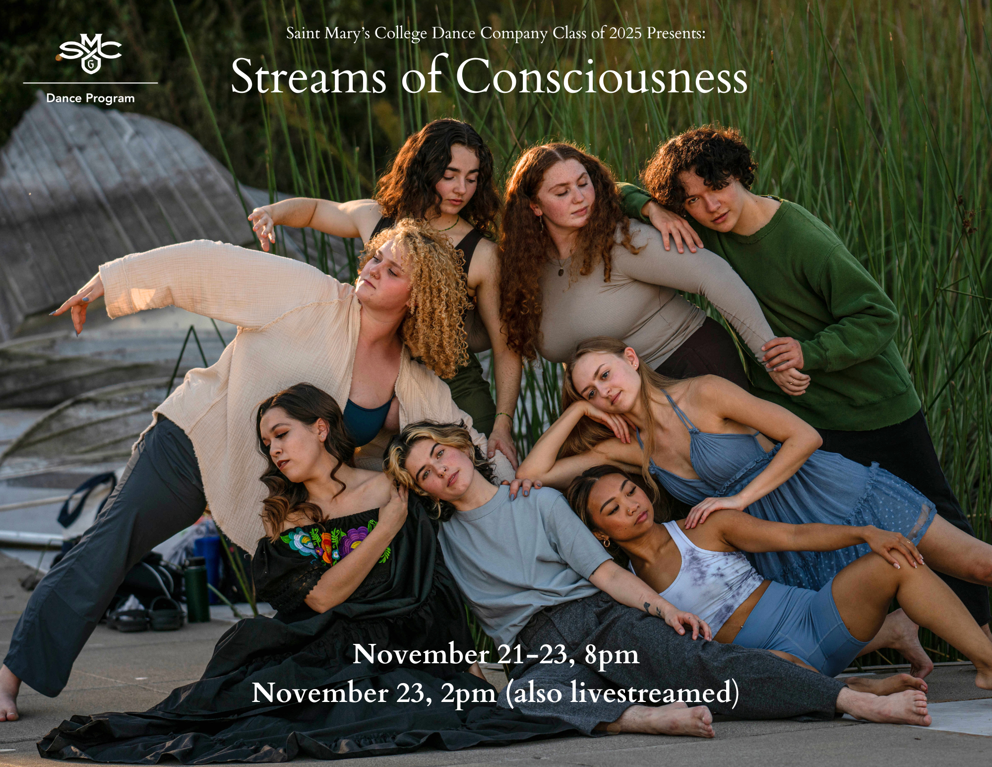 "Streams of Consciousness" Dance Concert Nov. 21-23, 2024 8pm with additional 2pm Nov. 23 in-person and livestreamed
