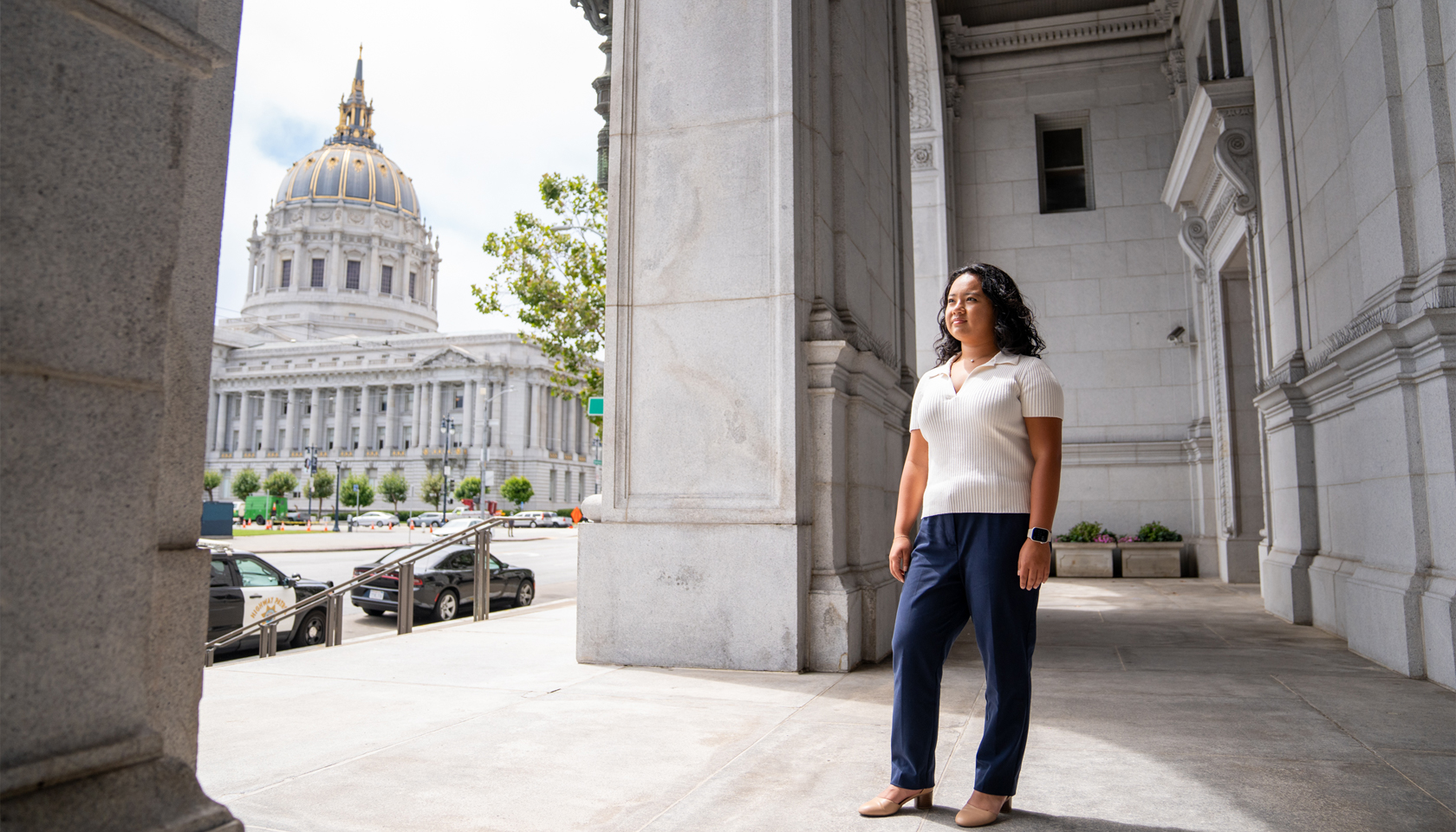 Kiana Paredes '27 in downtown San Francisco