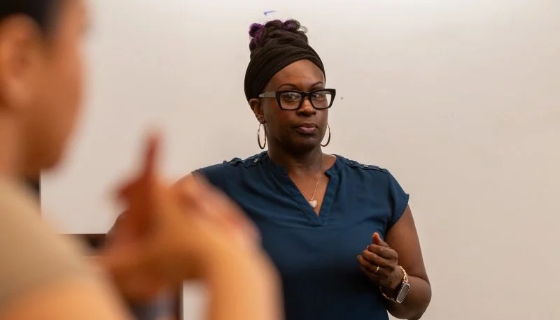 Talia Moore, EdD teaching a class