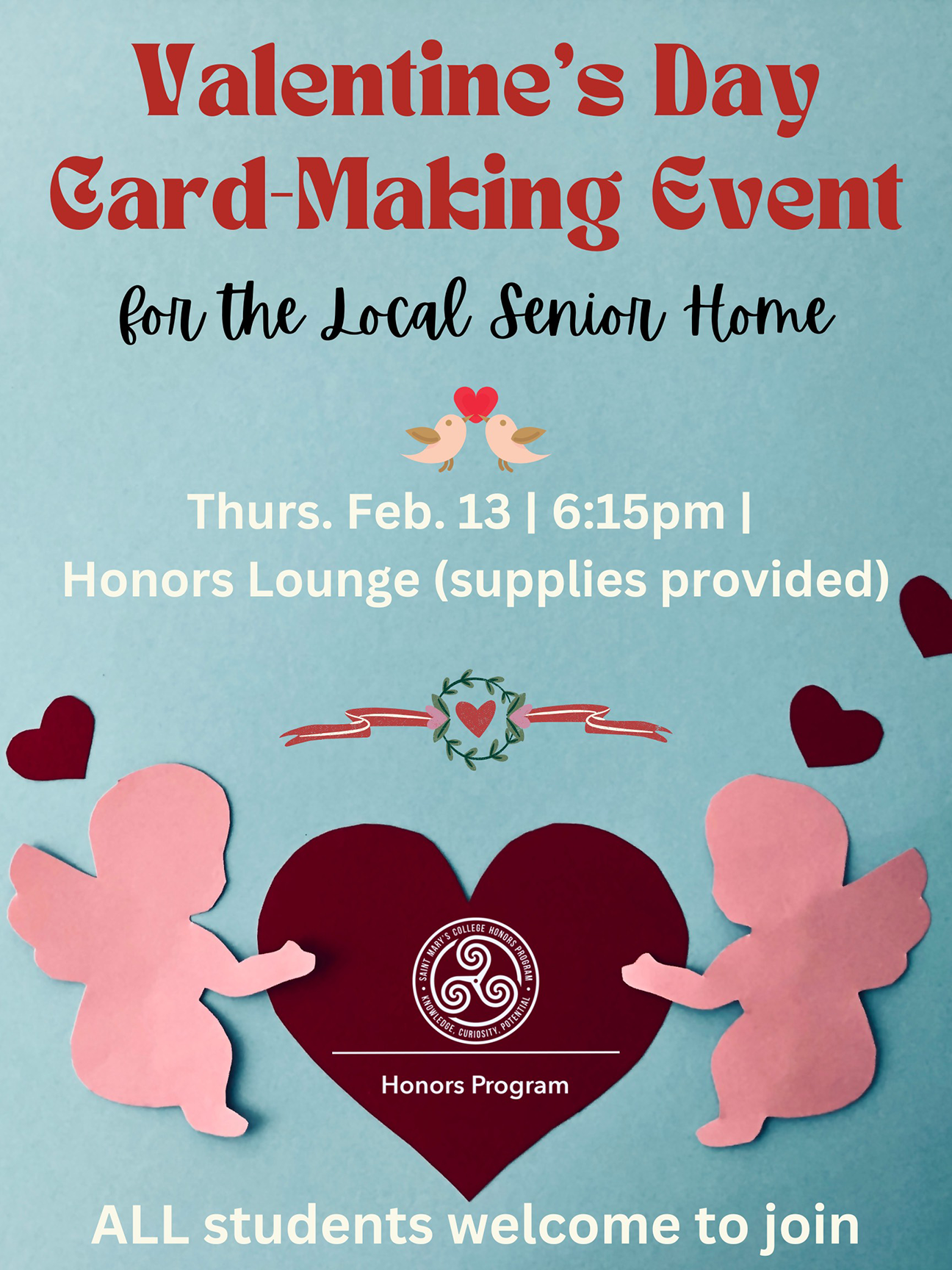 Valentine's Day Card-making event flyer