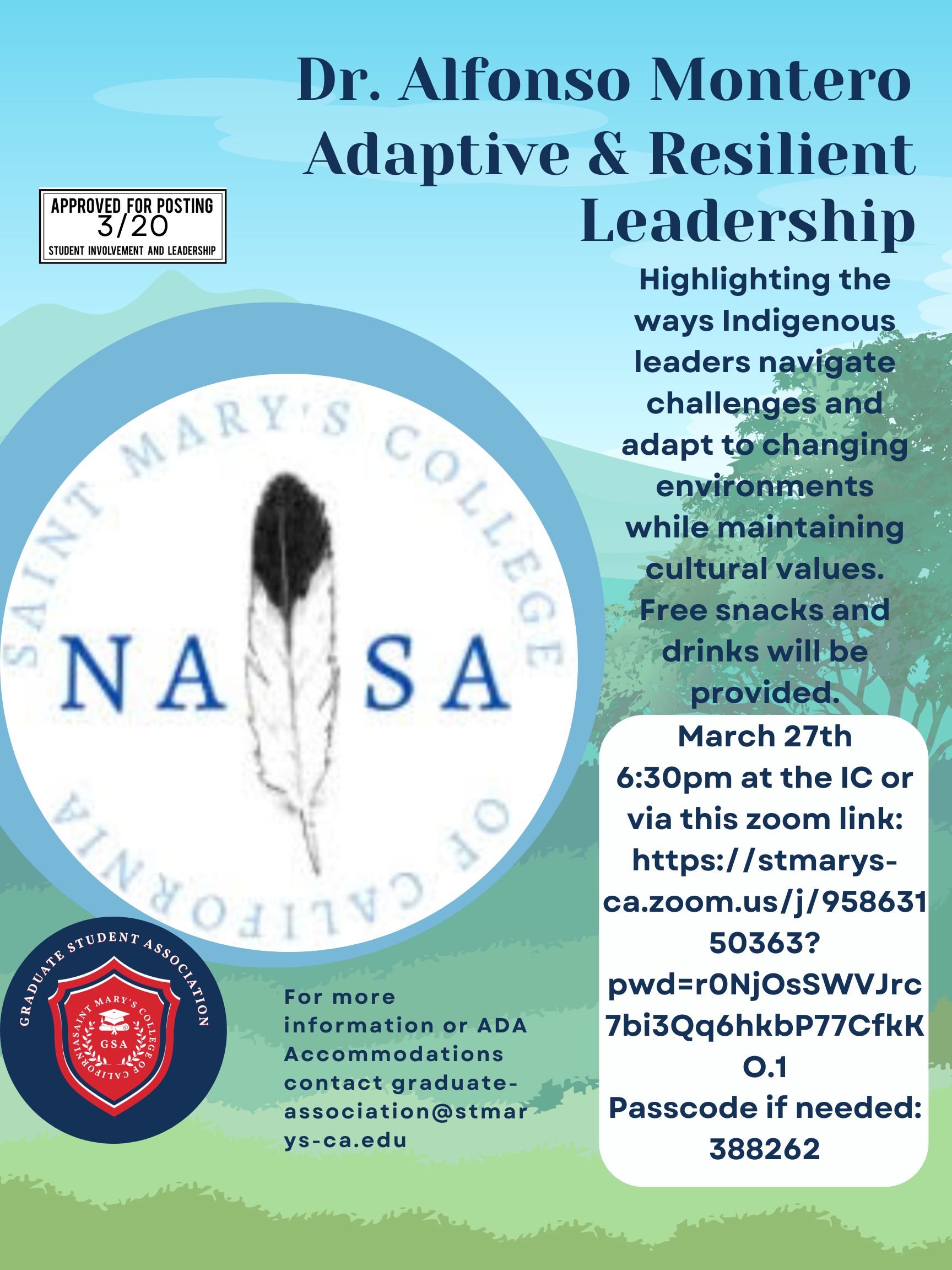 Adaptive and Resilient Leadership 3/27 6:30pm