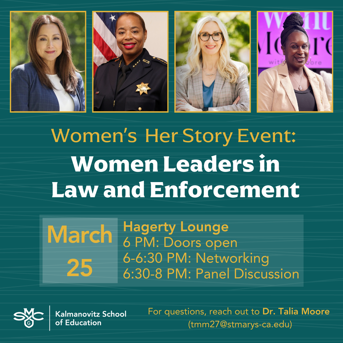 Graphic for Women Leaders in Law and Enforcement Event on March 25