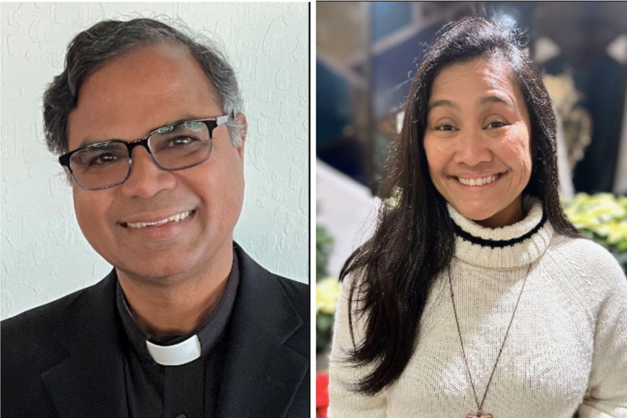 pictures of the local priest and student coordinator