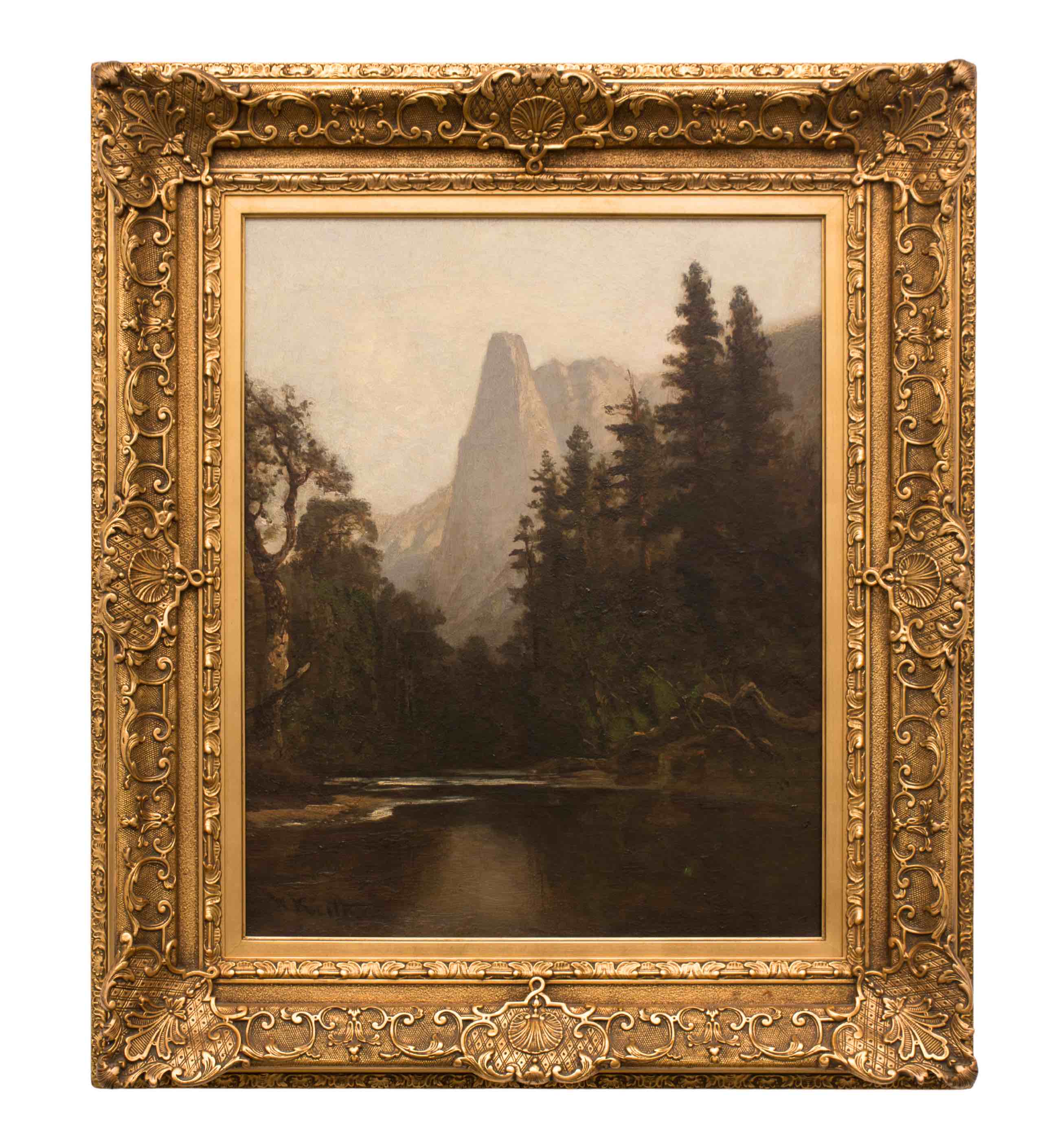 william keith painting of sentinel peak and merced river