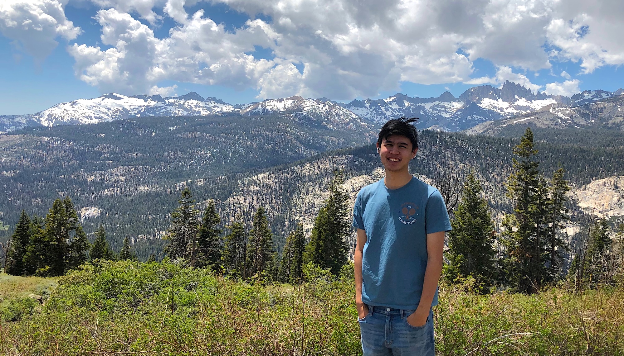 Student Adrian Madrigal in the Sierra Nevada for a Summer Research Project in 2025