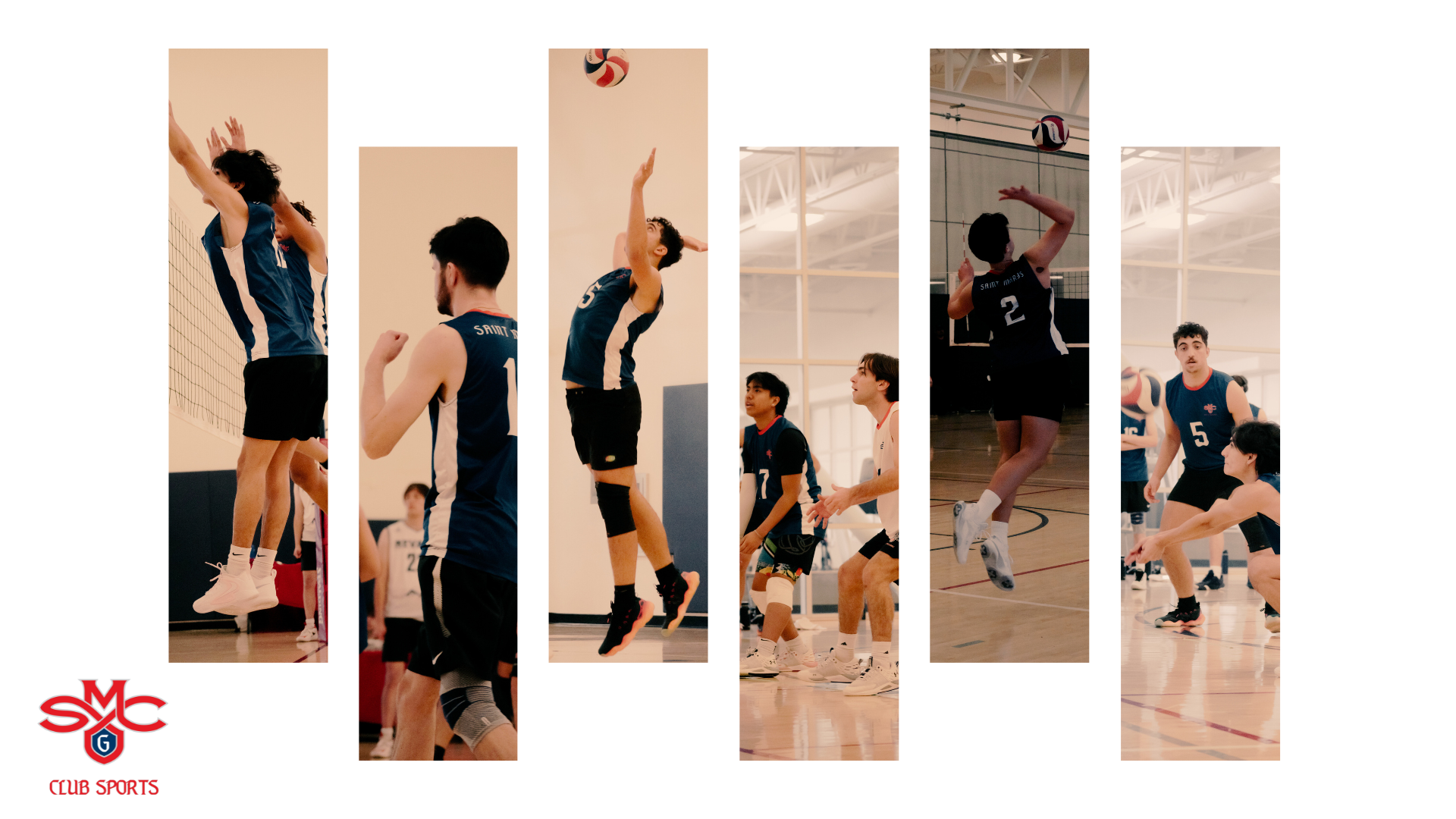 Various Men's Volleyball student-athletes in action photos