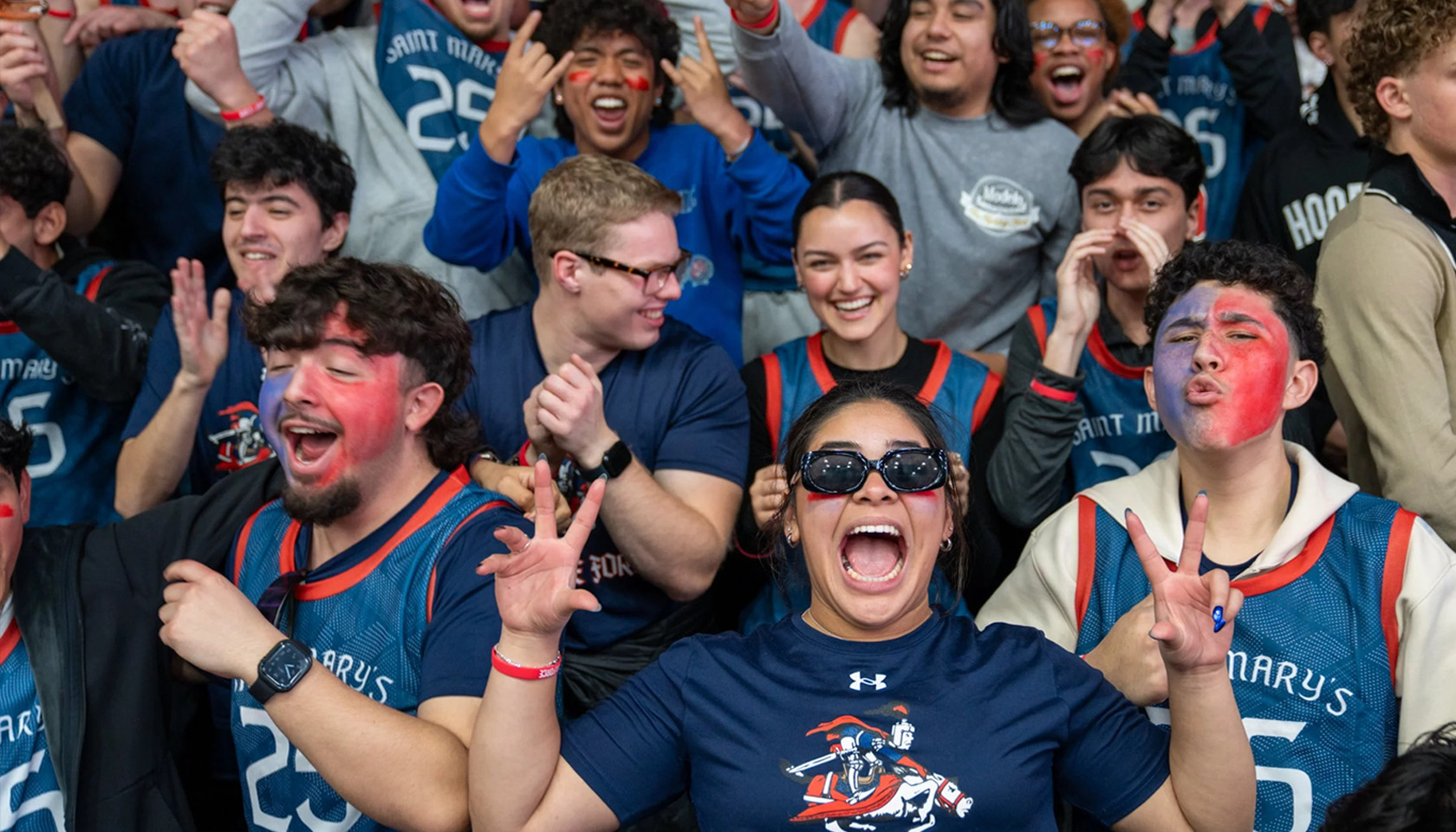 Gael Force at the Gonzaga game cheering