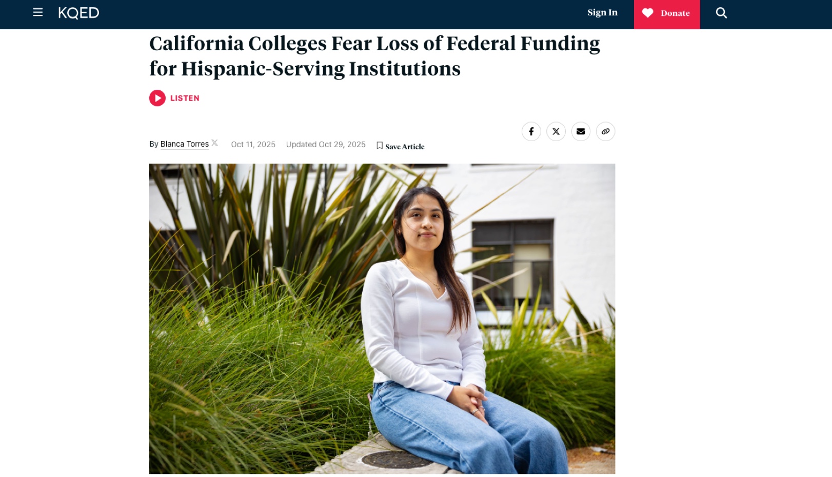 KQED Story with Vanessa Perez Rojas image