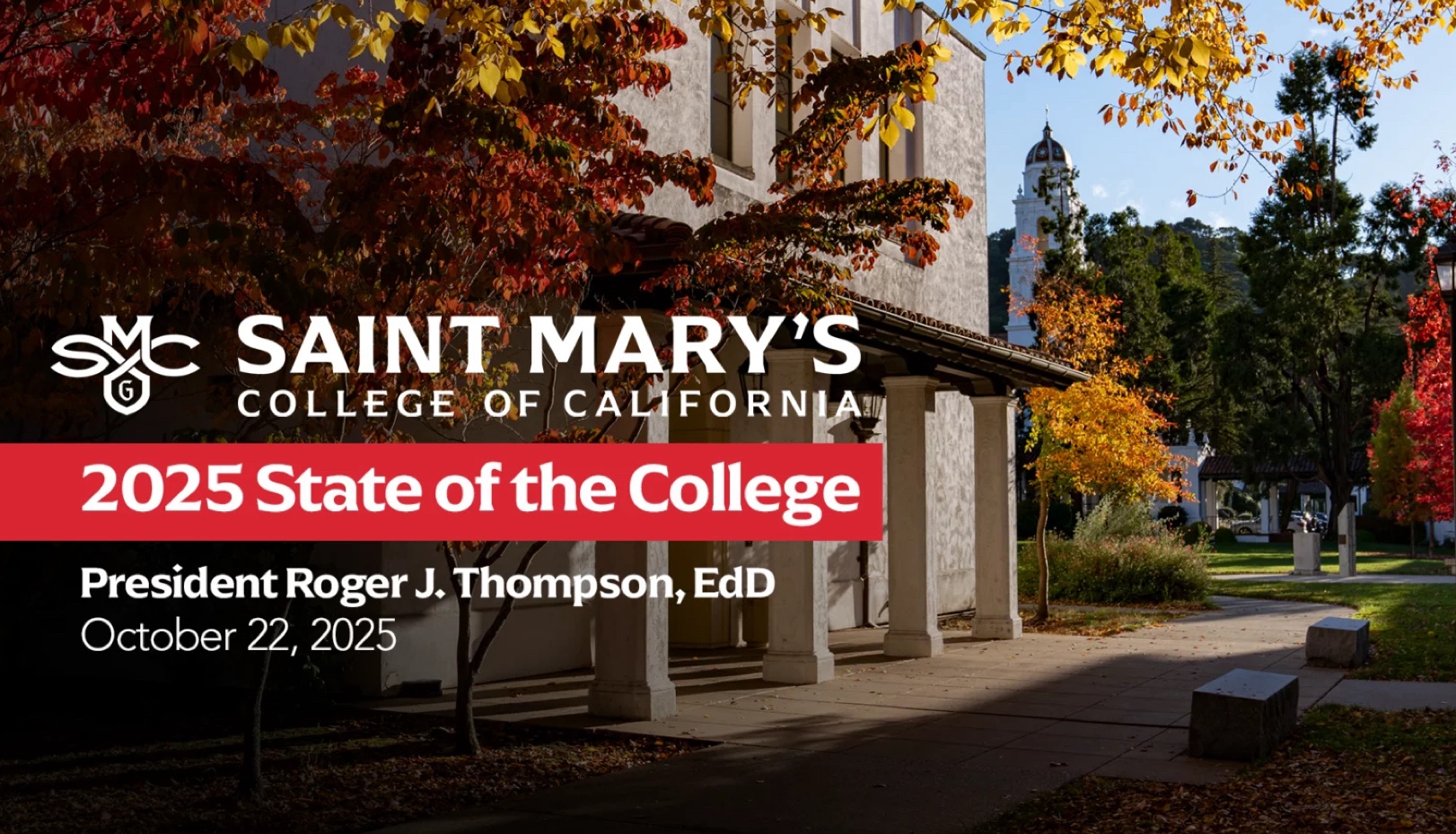 Campus photo with 2025 State of the College graphic