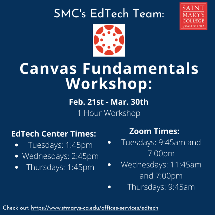 Canvas Fundamentals Workshop Flyer