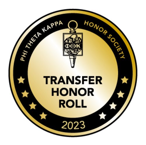 phi theta kappa honor society transfer honor roll 2023 gold seal