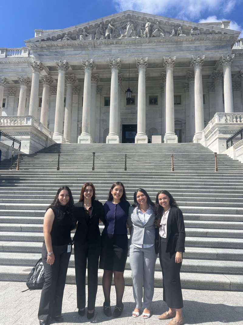 Rose Velasquez and other Panetta interns on the Capitol steps
