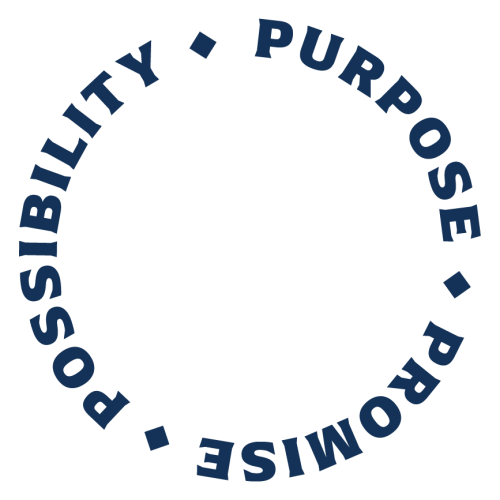 words in circle: Purpose, Promise, Possibility