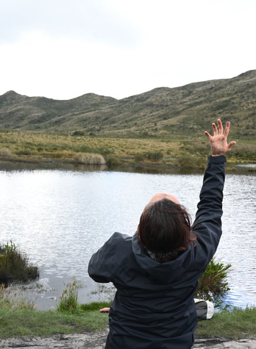 Rosana Barragan movement exercise at water's edge