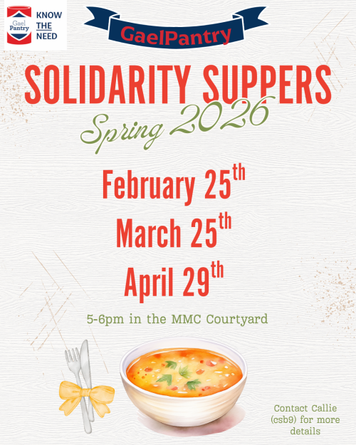 Solidarity Supper Dates Spring 2026