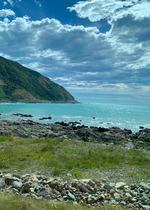 Mountain, ocean, and sky in New Zealand in January 2026