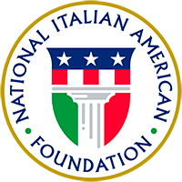 National Italian American Foundation logo, a white marble column with a combination of USA and Italy flags in a circle