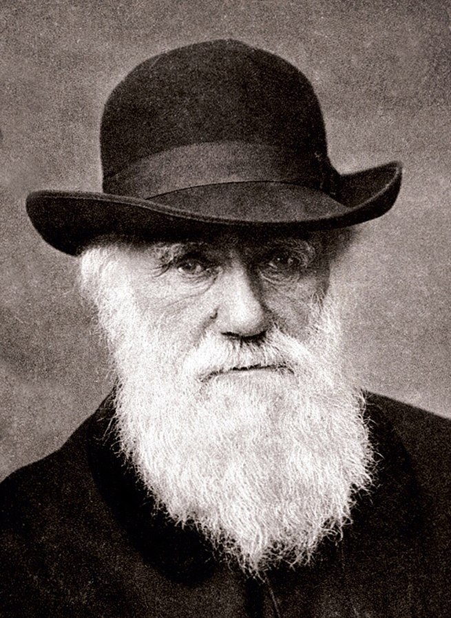 Charles Darwin wearing a hat