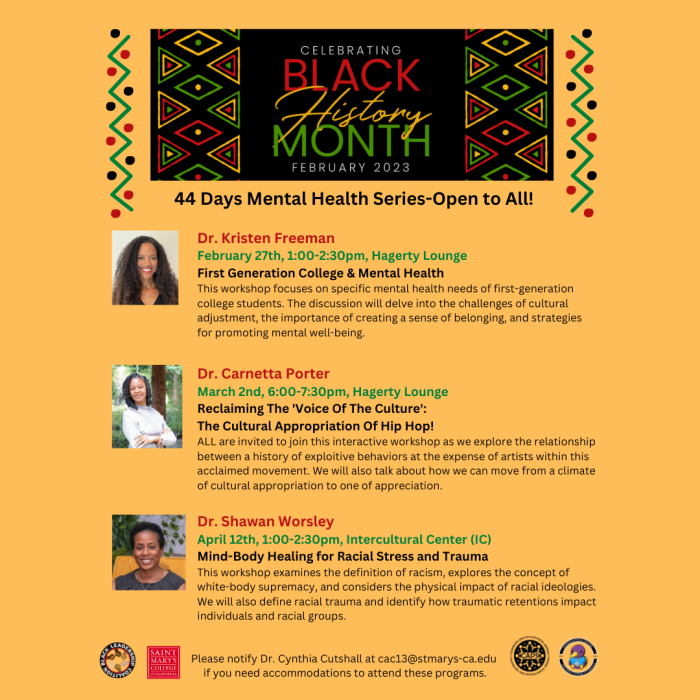 44 Days Mental Health Series flyer