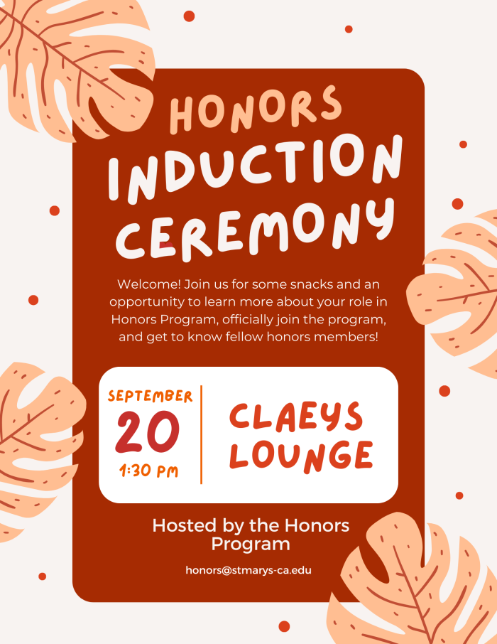Honors Induction Ceremony Flyer FA23