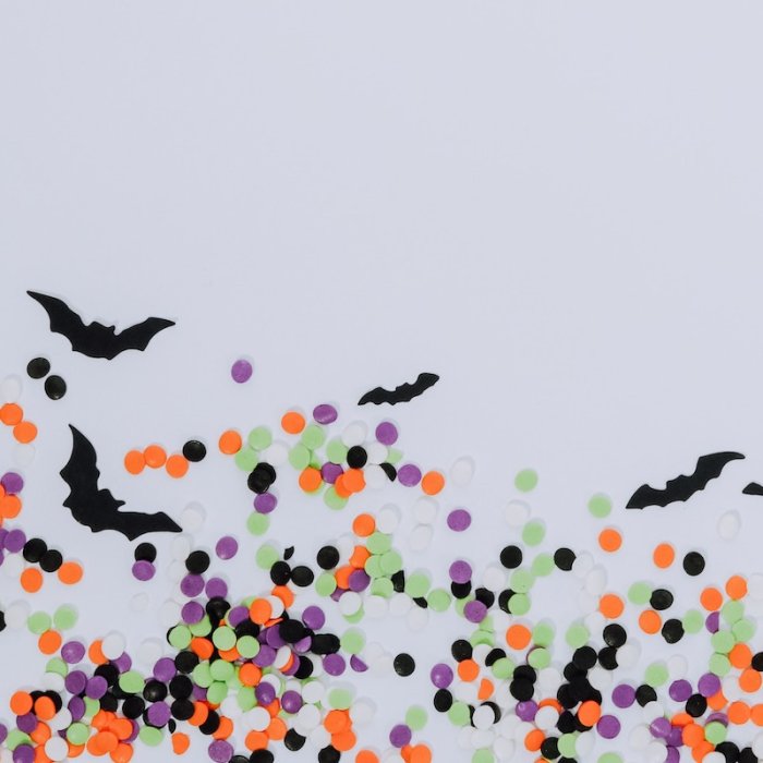 paper confetti and bats