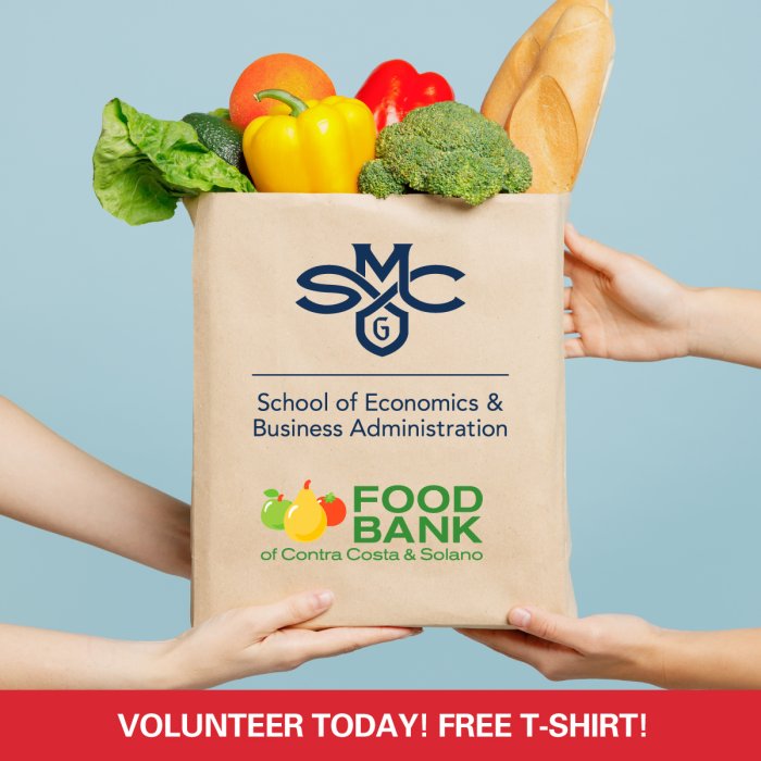 grocery bag with saint mary's logo and food bank