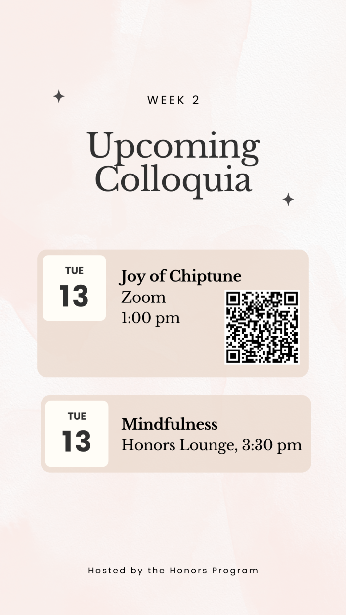 Honors Colloquia Flyer for Week 2 SP24