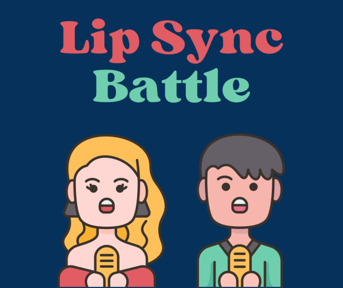 Two people singing with microphones with the words Lip Sync Battle above them