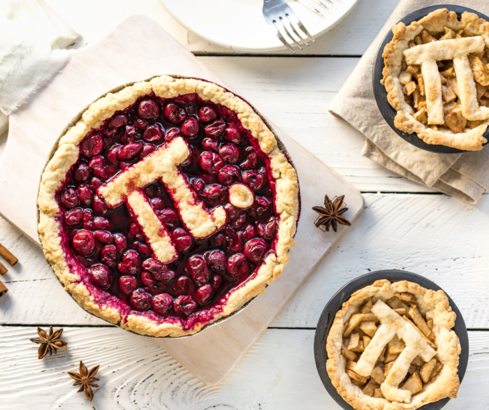 cherry pie with the sign for pi