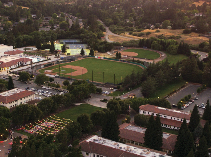 baseball field aerial view