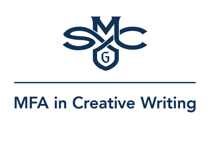 navy blue saint mary's logo above text indicating the mfa in creative writing